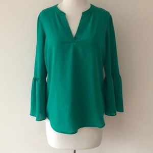 NEW - J. Crew Green Bell Sleeve Top Sz M P